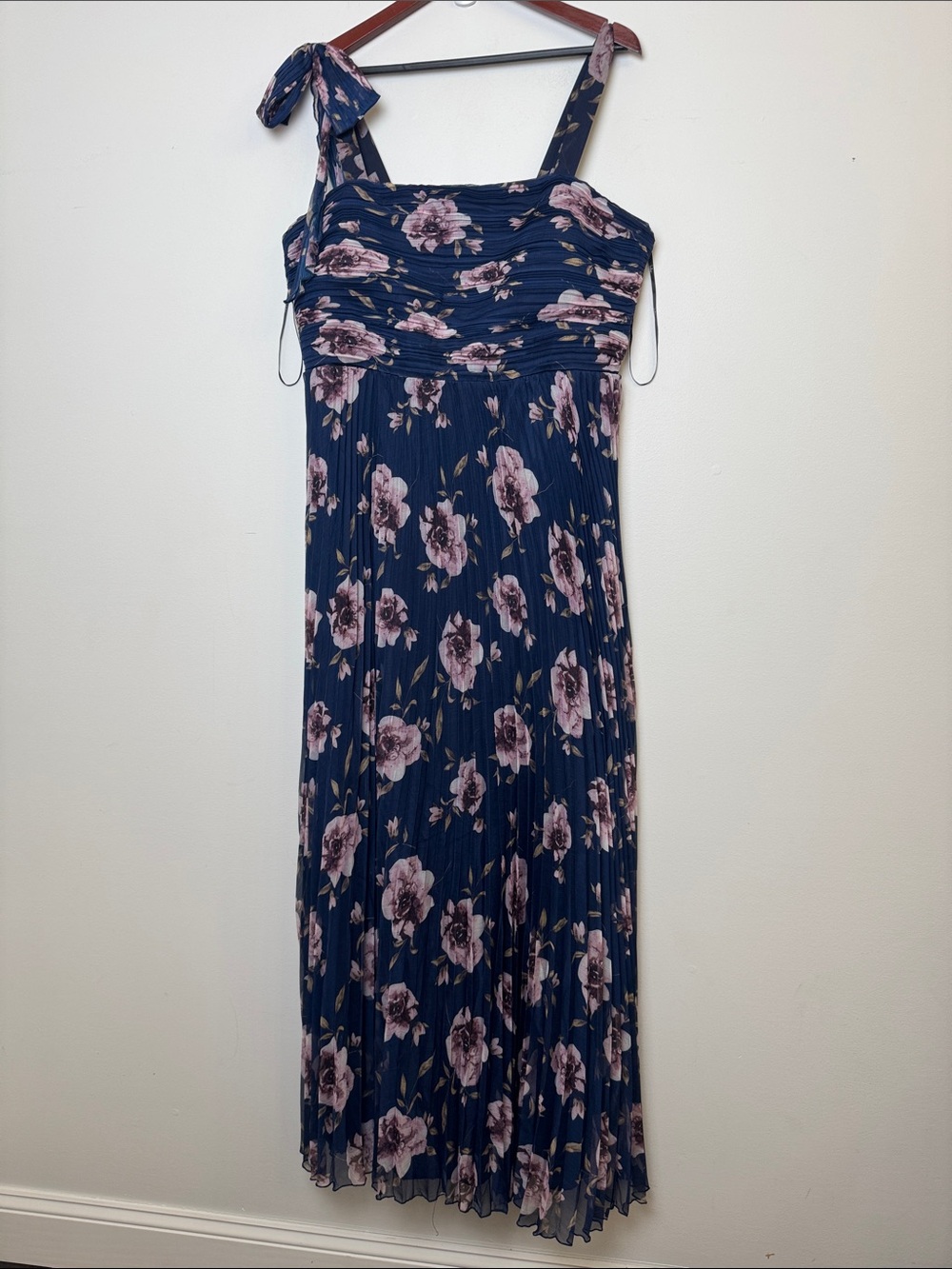 Lulus Navy Blue Floral Tie-Shoulder Maxi Dress - Picture 2 of 8